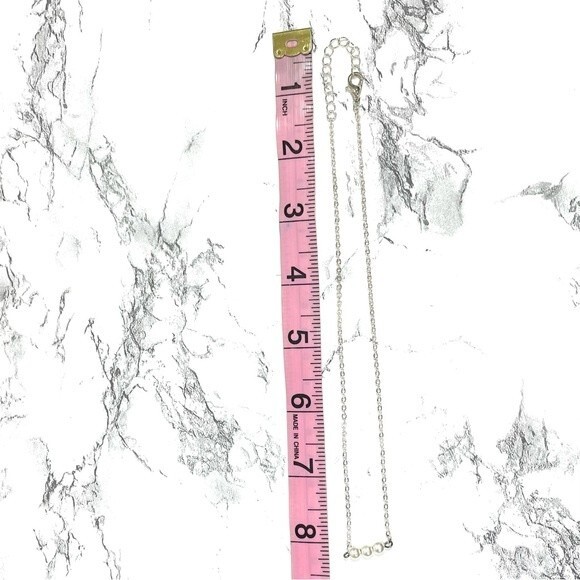Silver Link Chain Delicate Seed Pearl Necklace - Picture 4 of 8